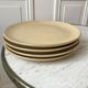 Set of 4 large flat plates in light stoneware made in France 60s and 70s