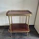 Dessert / Small side table with mahogany veneer and brass mid-century.