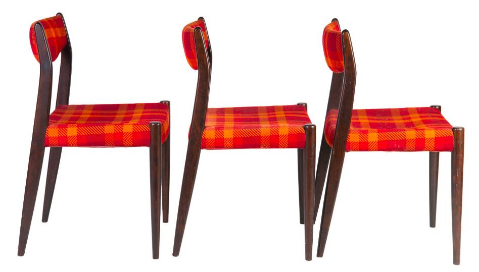 3 Scandinavian chairs, circa 1970