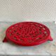 Vintage red Decotec enameled cast iron trivet