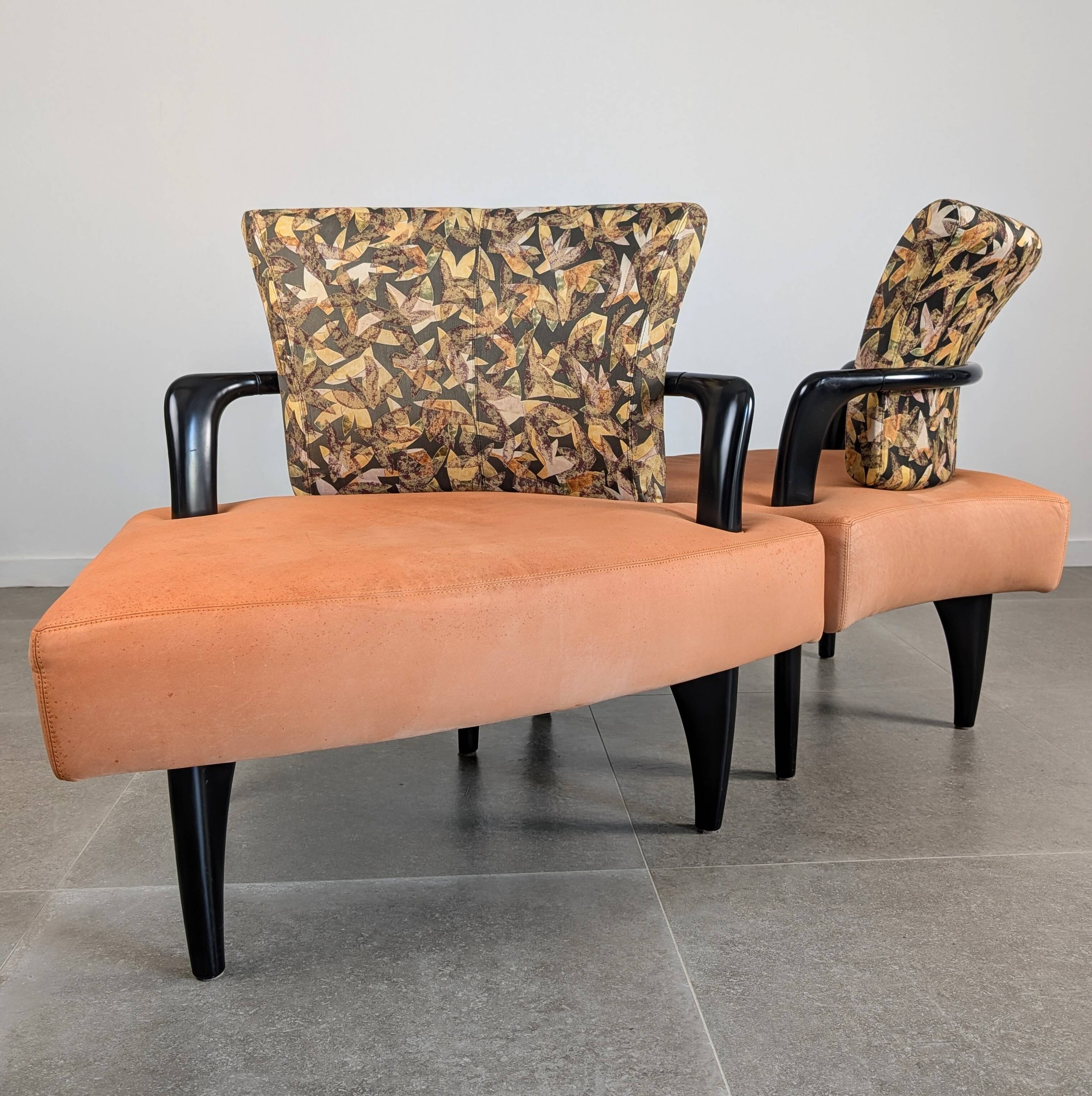 Pair of Esprit Modular Lounge Chairs by Brunati & Zerbaro, 1980s