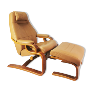 Fauteuil en cuir, inclinable