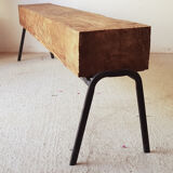 Console iron and solid wood