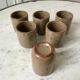 Set of 6 espresso cups in glazed stoneware 70s