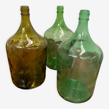 Set of three demijohns