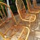 Series of 4 vintage rattan chairs.
