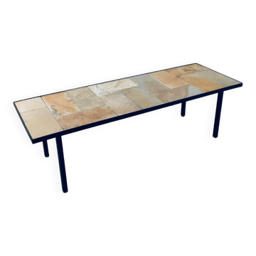 Mid-Century Minimalist Ceramic Tile Coffee Table, France, 1960s