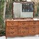 Commode américaine 9 tiroirs Bassett Furniture style Louis XV en bois massif, 1940