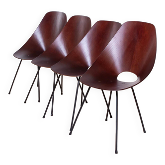 Set of 4 Dining Chairs Medea by Vittorio Nobili for Fratelli Tagliabue, Italy, 1950s
