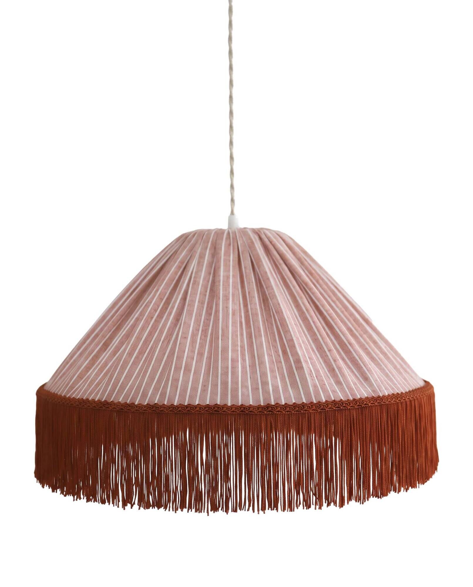 Beautiful suspension — earth stripes, bohemian fringes