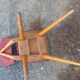 6 vintage 1950 Skaï chairs and wood