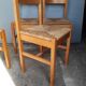 Set de 4 chaises estampillées design bois et paille epoque 1960/70