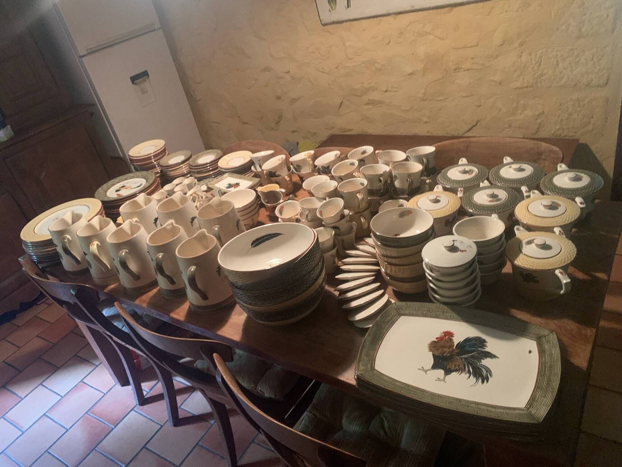 Exceptional collection of Niderviller tableware Normand style