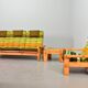 Rainbow Color Yngve Ekstrom Pinewood 3-Seat Dymling Sofa for Swedese 1970s