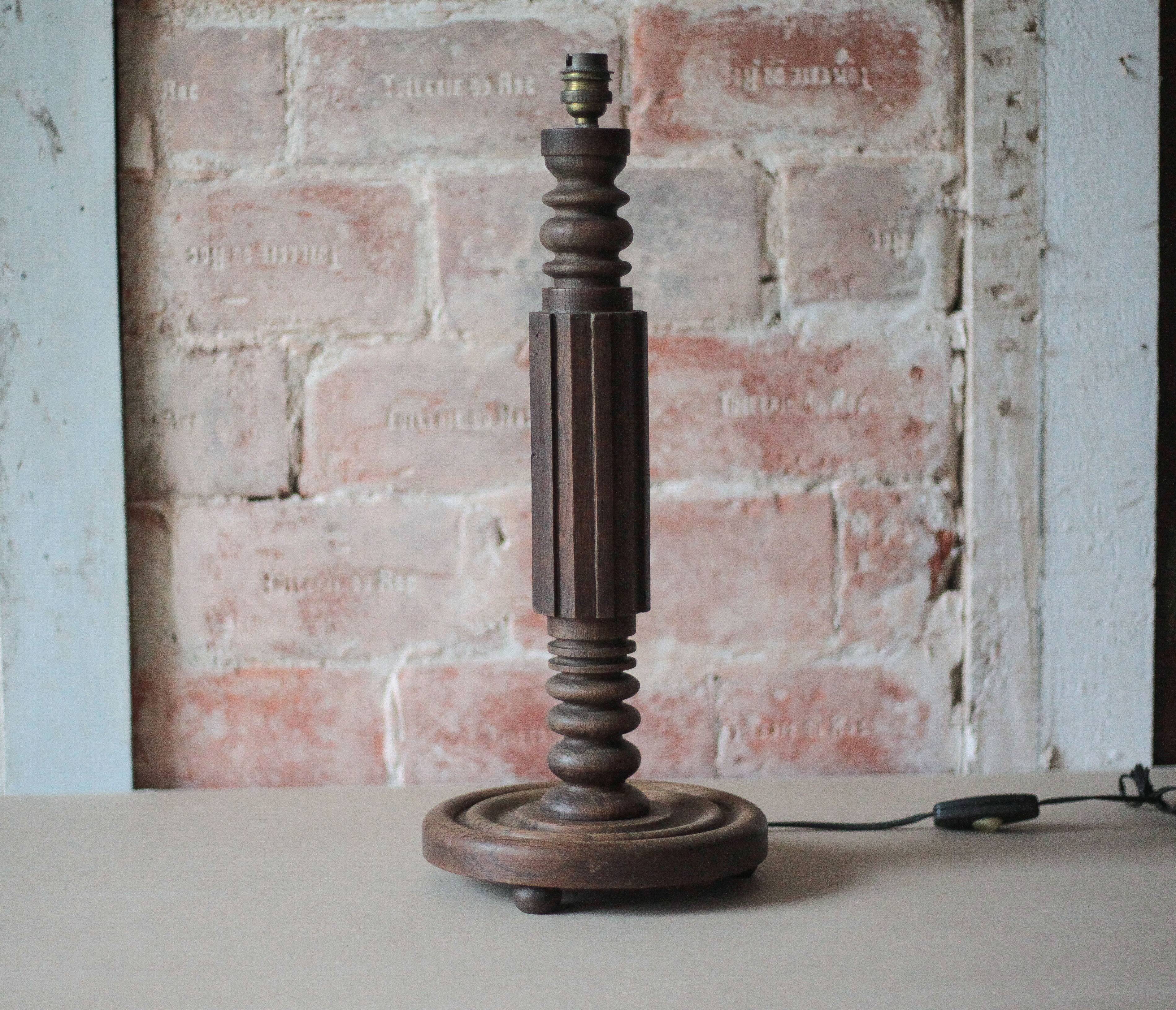 Lampe vintage, pied de lampe vintage, lampe de chevet bois, lampe à poser