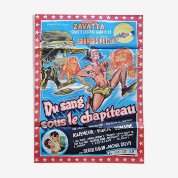 Affiche de cinéma cirque originale de 1957 Achile Zavatta illustrateur Brantonne