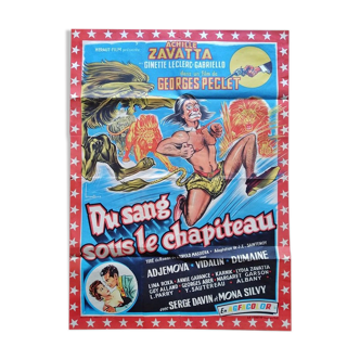 Affiche de cinéma cirque originale de 1957 Achile Zavatta illustrateur Brantonne