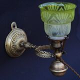 Lampe de table à cardan en laiton antique, style navire de la marine, en laiton massif - Applique murale