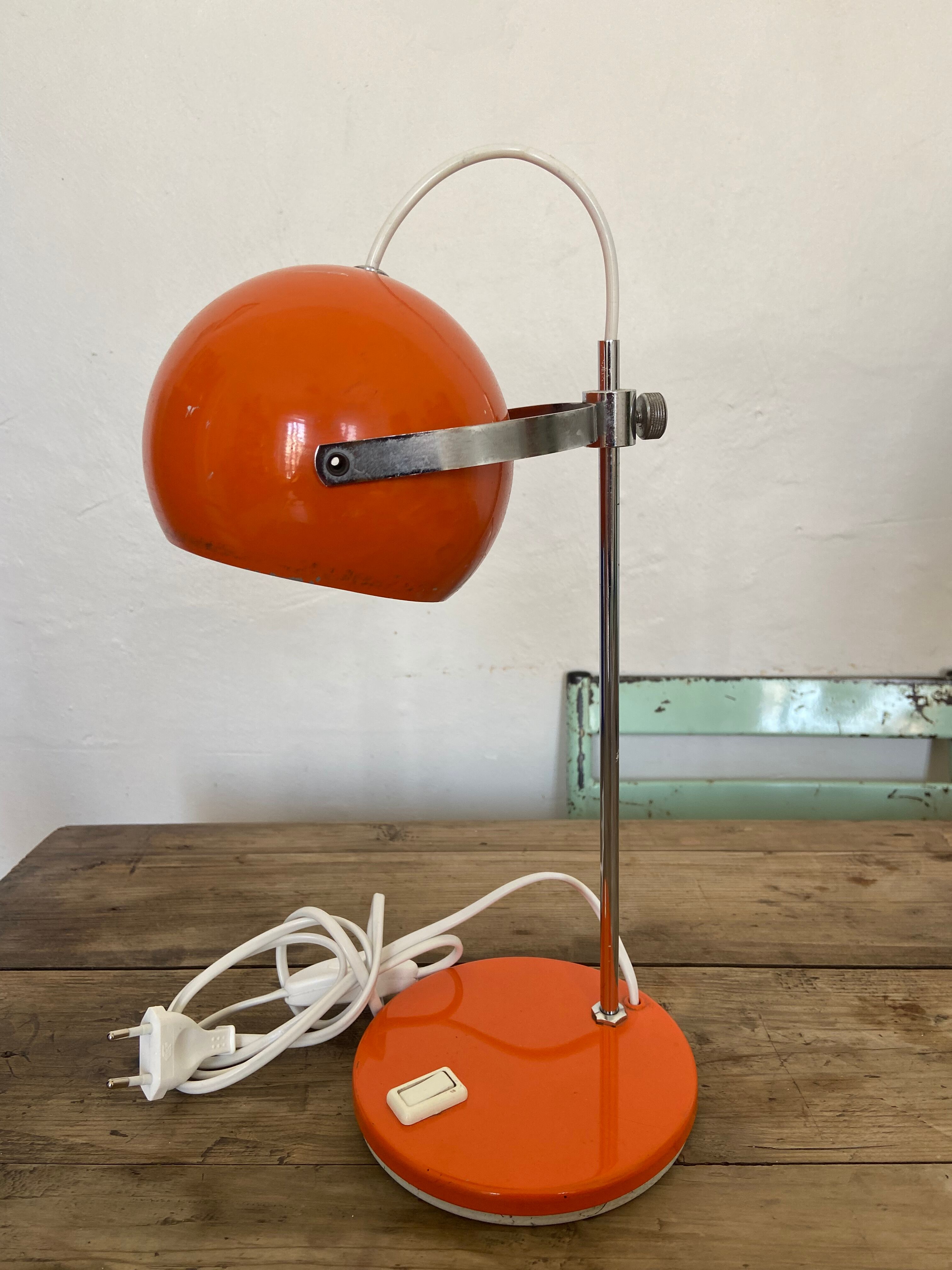 Lampe eyeball vintage orange