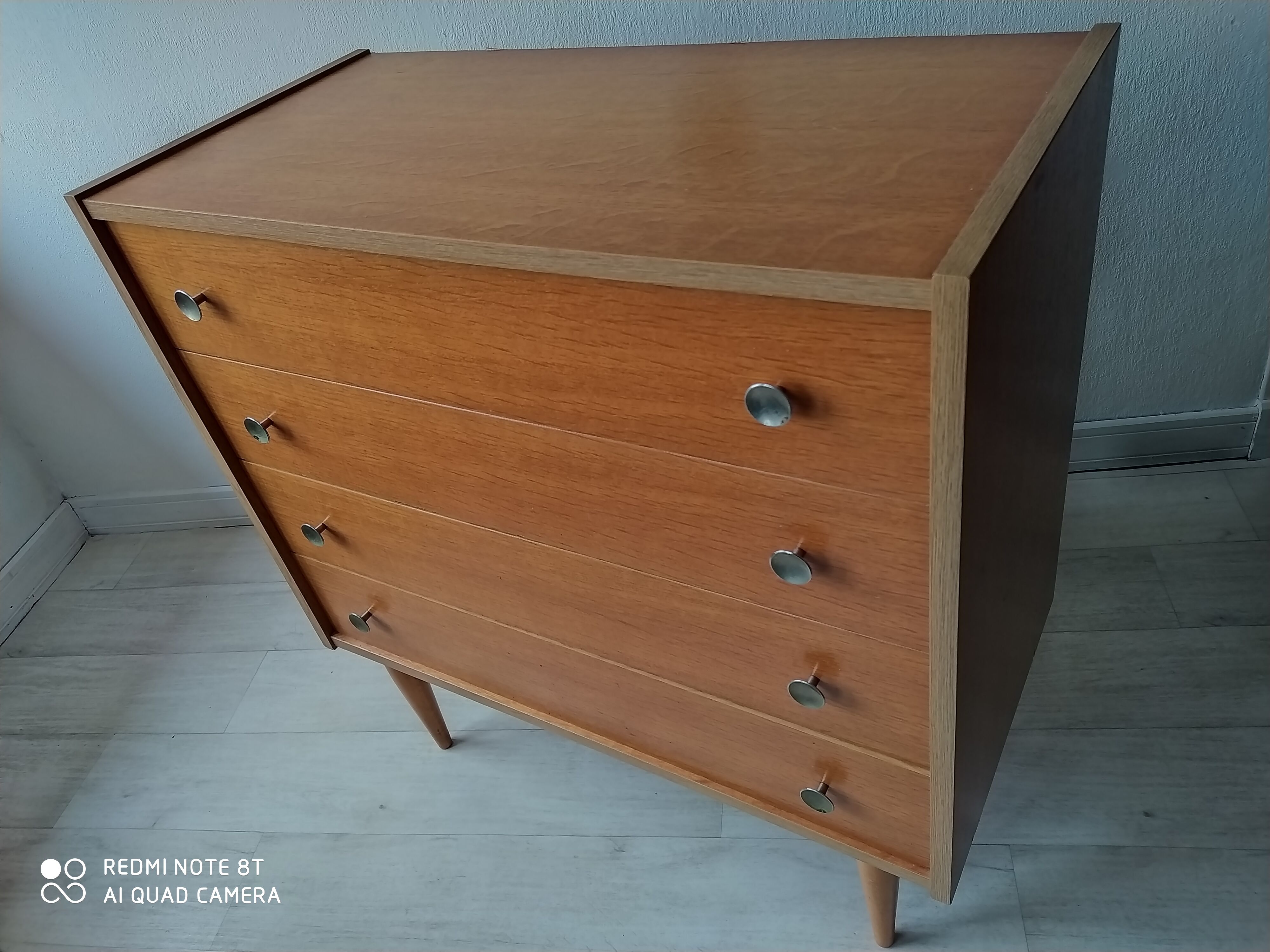 Vintage chest of drawers, oak veneer