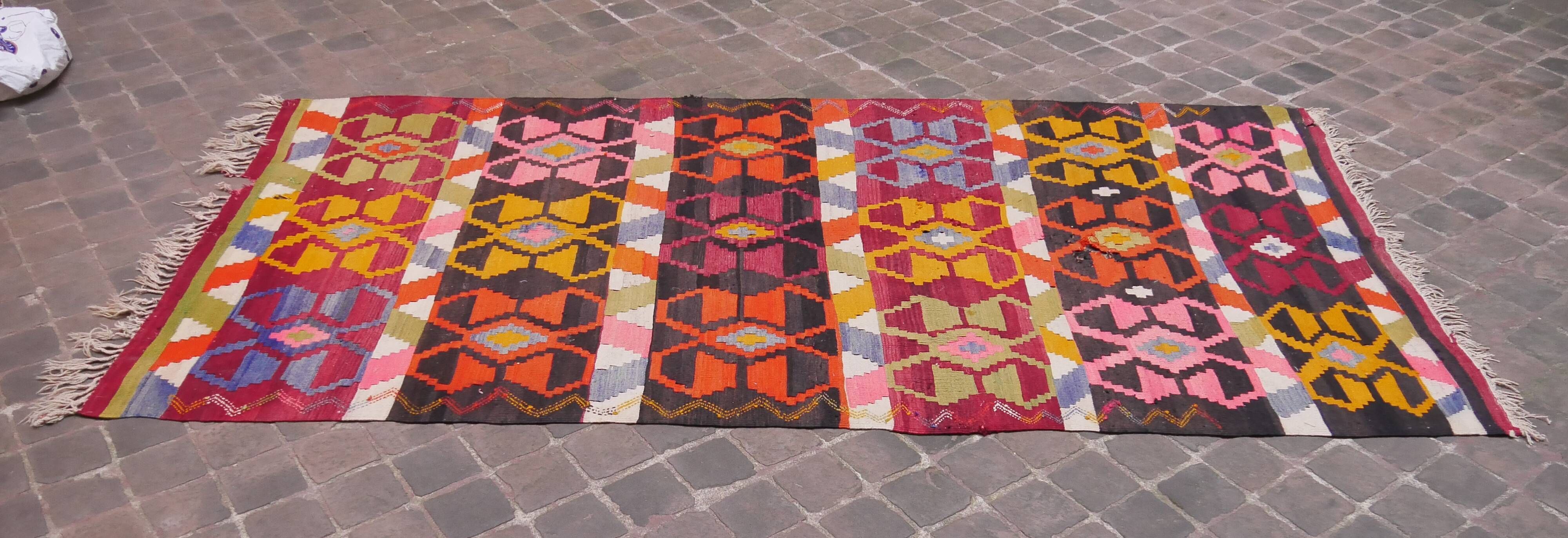 Old Oriental carpet kilim Anatolia 300 x 155 cm