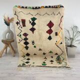 Handmade wool Berber rug 147 x 122 CM