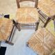 Chaises brutalistes en bois et paille de George Robert
