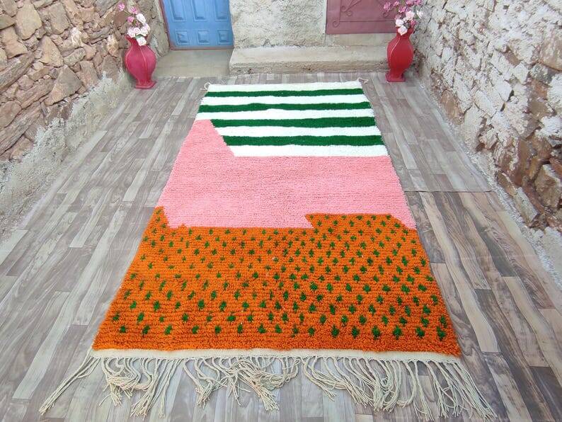Handmade Beni Ouraine wool rug
