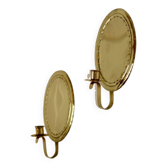 Pair Of Mid Century Swedish Brass Sconces