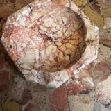 Art Deco ashtray/trinket dish in reddish marble veins