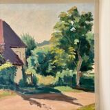 Oil painting on canvas "House and greenery" no. 55