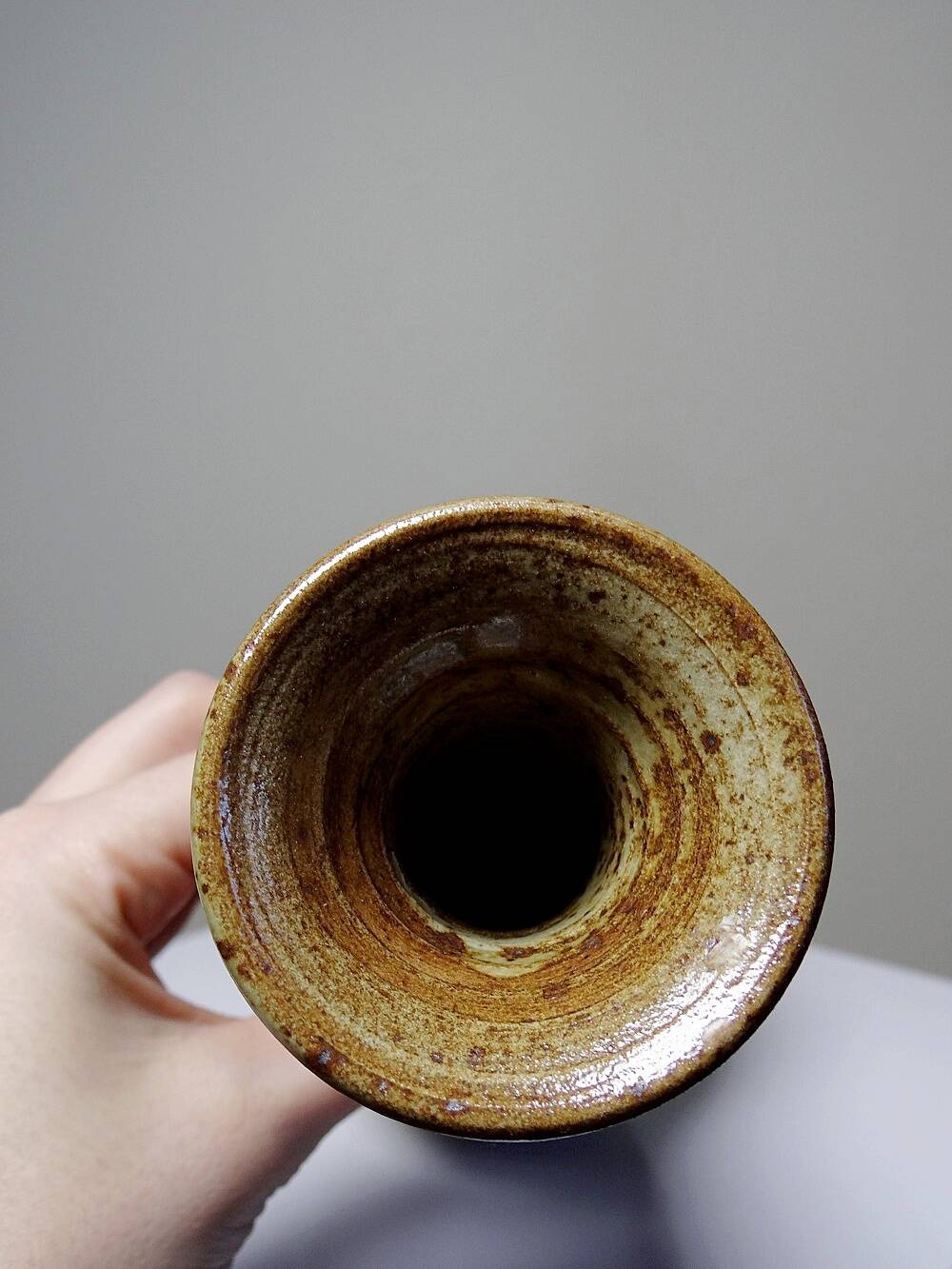 High soliflore turned stoneware vintage 90-2000 Christophe and Natalie Hurtault