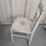 4 patinated white bistro chairs