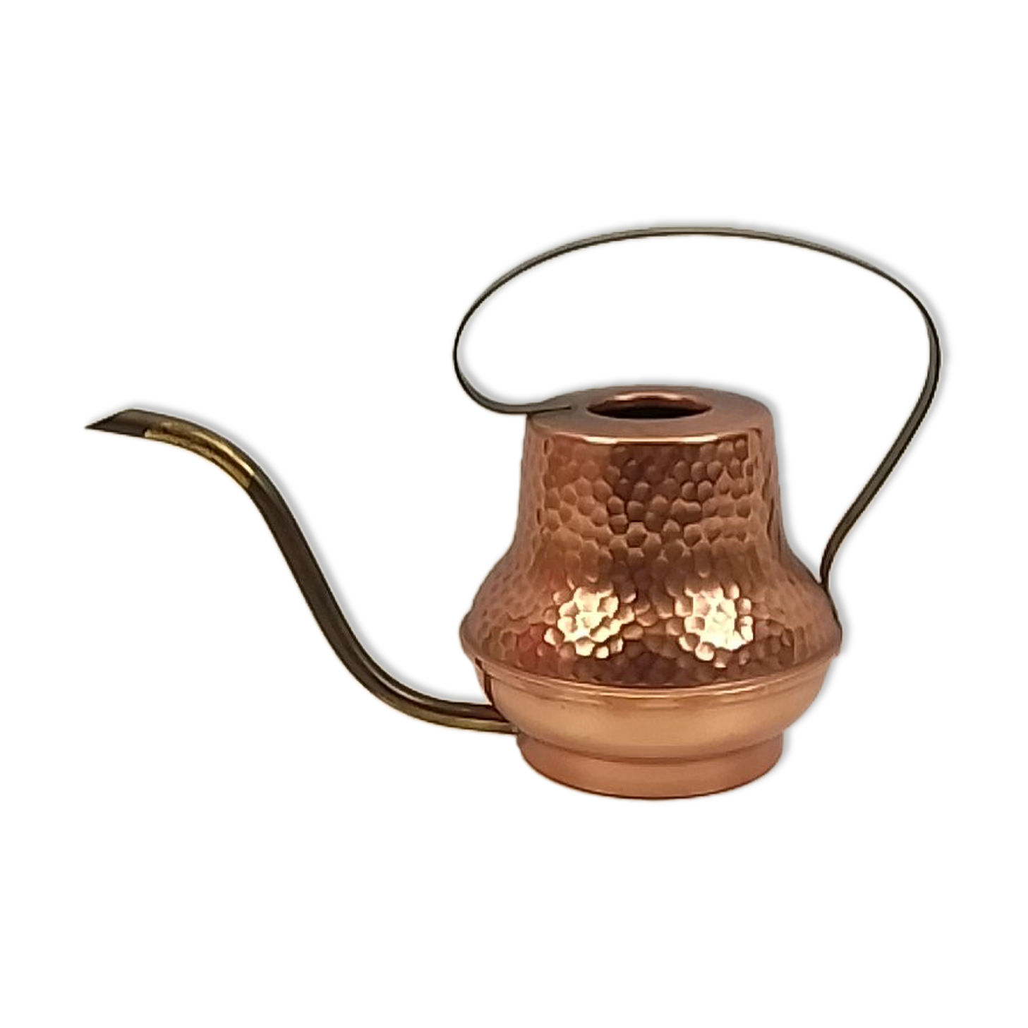 Copper and brass watering can