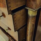 Empire period commode in flame mahogany – detached columns –