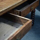 Passementier table with wooden drawers Walnut - France Lyon 1880'