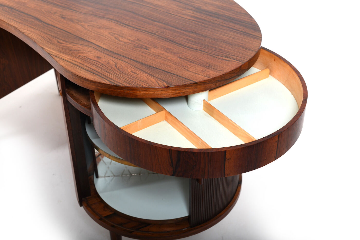 Fine Danish Kidney Desk Model 54 by Feldballes Møbelfabrik 1950s