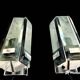 Pair of Veca wall lights in glass and chrome, Italy 1960