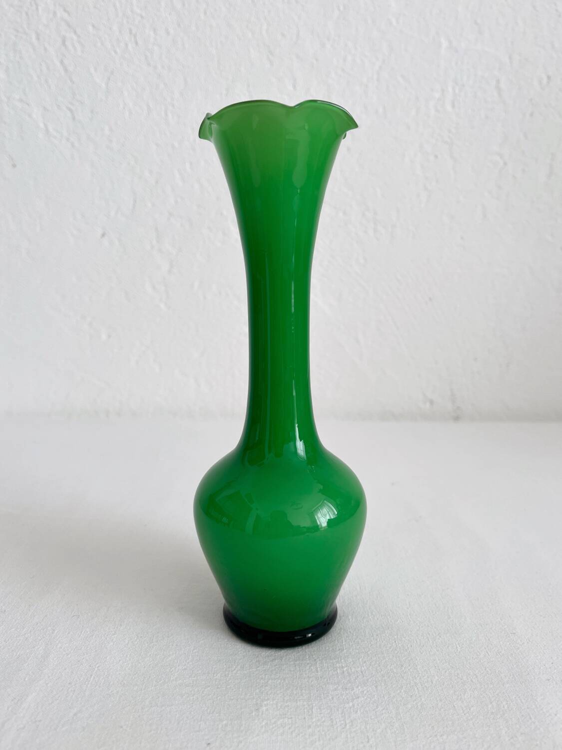Vintage green opaline soliflore vase