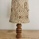 Lampe macramé vintage pied bois