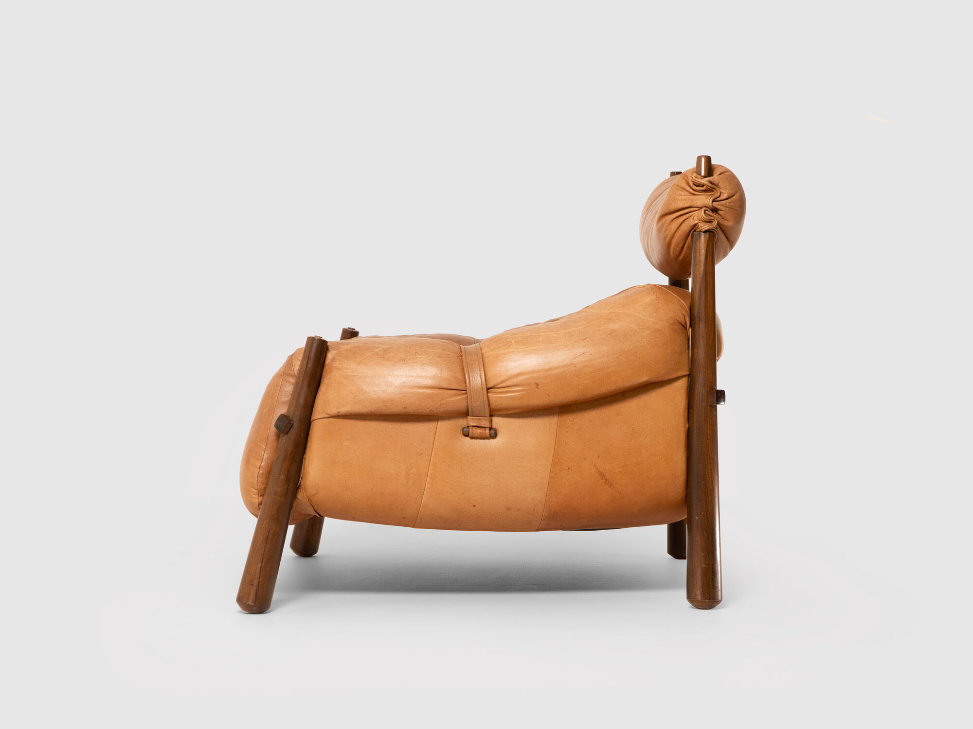 Percival Lafer MP-81 rosewood and leather Brazilian lounge chair