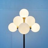 German brass floor lamp in Space Age style from the mid-century by Kaiser Leuchten, 1960s.