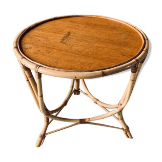 Rotin tripod coffee table