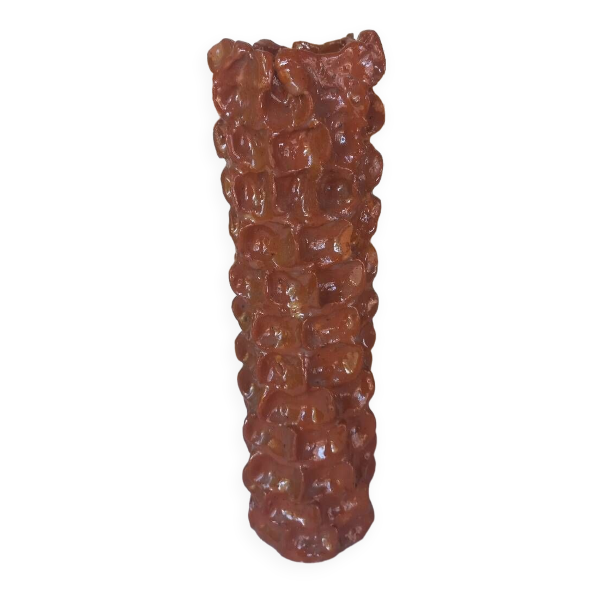 Enamelled earthenware vase