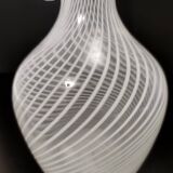 Murano Glass Pitcher Vase with White and Transparent Canes, Italy