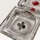 4 Baccarat ashtrays in hand-painted crystal