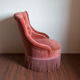 Fauteuil crapaud velours rose