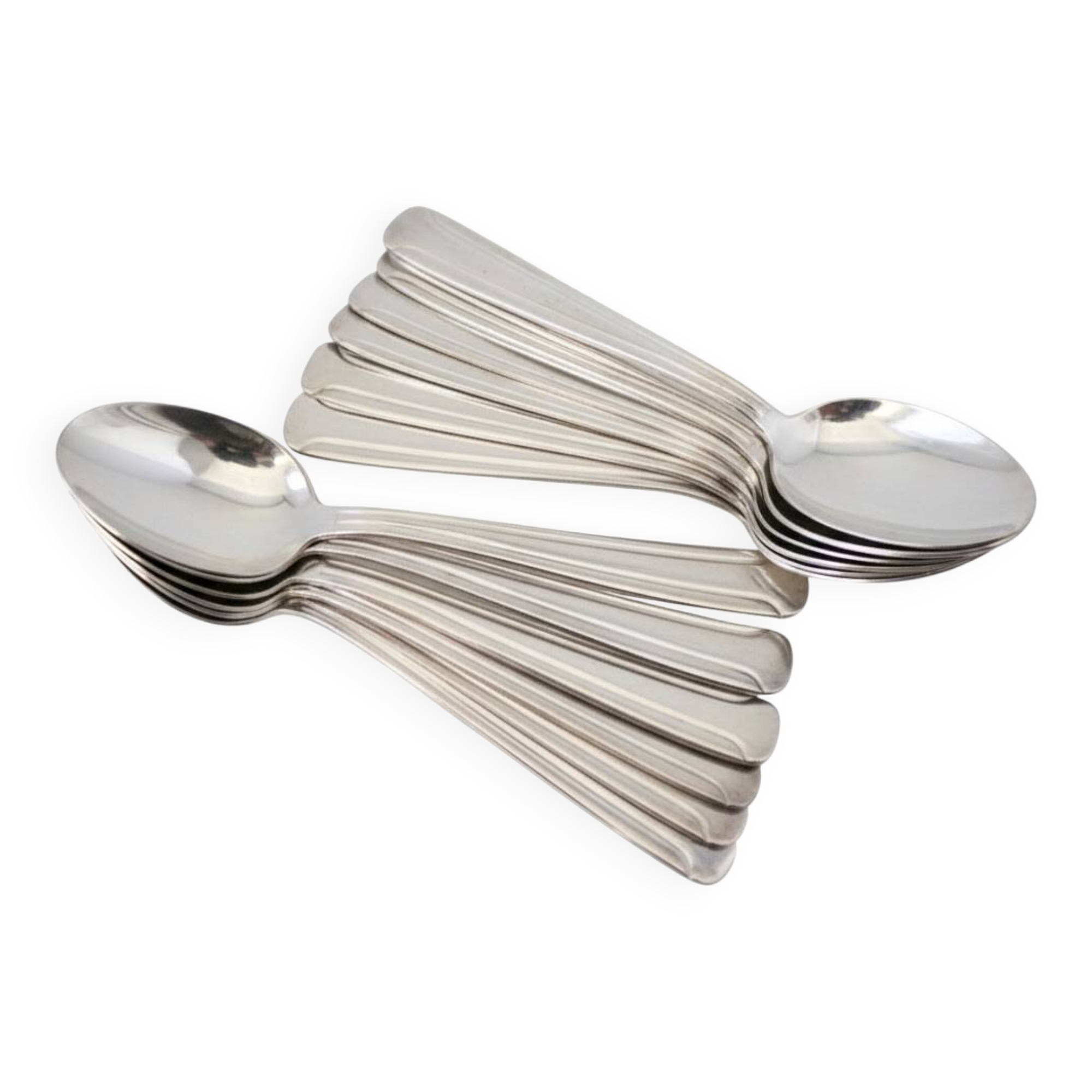 Art Deco silver-plated tea/dessert spoon set of 12