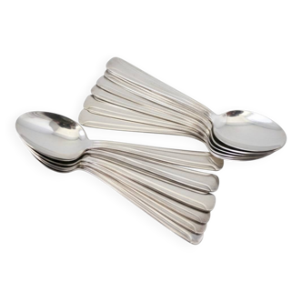 Art Deco silver-plated tea/dessert spoon set of 12