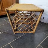 Table basse en rotin vintage